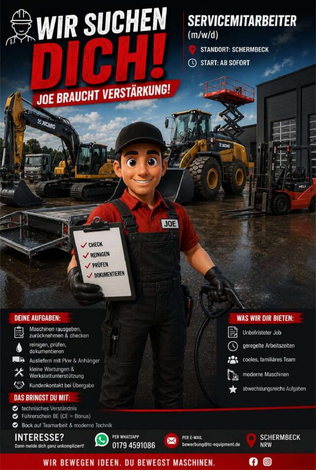 Servicemitarbeiter Werkstattmitarbeiter Maschinenpark Manager